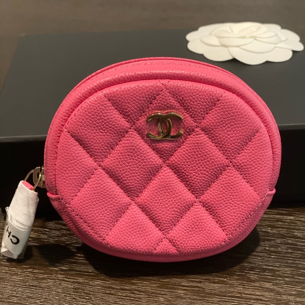 New Chanel 19 Cruise Zipped Coin Purse-Barbie Pink